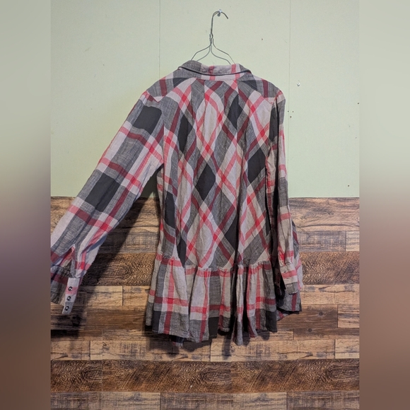 Free People Peppy in Plaid Tunic Top Women's Size Small - Picture 4 of 5